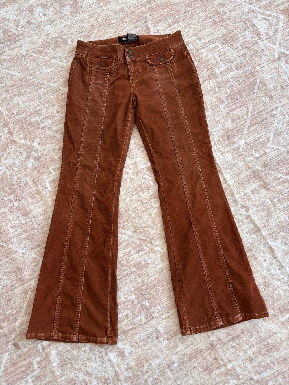 Guess Brown Corduroy Flared Pants 28